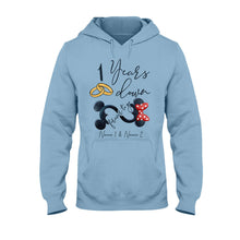 Load image into Gallery viewer, Personalized Couple Mouse T-shirt & Hoodie Custom Names Gift