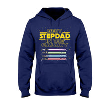 Load image into Gallery viewer, Personalized Best Stepdad In The Galaxy T-shirt & Hoodie Gift