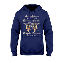 Load image into Gallery viewer, Personalized Couple T-shirt Custom Names Travel Together Gift