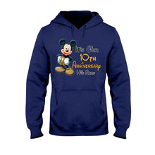 Load image into Gallery viewer, Personalized Mickey and Minnie Anniversary T-shirt & Hoodie Set for Couples