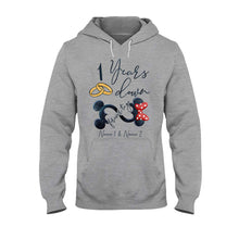 Load image into Gallery viewer, Personalized Couple Mouse T-shirt & Hoodie Custom Names Gift