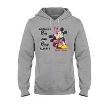 Load image into Gallery viewer, Personalized Couple T-shirt & Hoodie with Mickey Design | Custom Names Gift