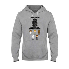 Load image into Gallery viewer, Personalized Father's Day T-shirt with Custom Names & Darth Vader Design