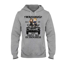 Load image into Gallery viewer, Personalized Couple Car T-Shirt and Hoodie with Custom Names | Engagement, Valentine's Day, Anniversary Gift