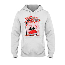 Load image into Gallery viewer, Personalized Couple T-Shirt & Hoodie with Heart Design for Valentine’s Day