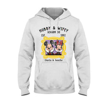 Load image into Gallery viewer, Personalized Couple T-shirt and Hoodie with Cute Design for Anniversary