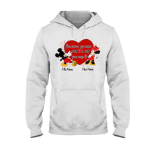 Load image into Gallery viewer, Personalized Couple Mouse T-shirt & Hoodie with Names Gift