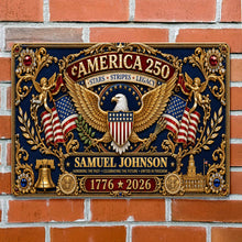 Load image into Gallery viewer, Personalized Metal Sign USA Eagle Liberty Bell Custom Gift