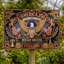 Load image into Gallery viewer, Personalized Metal Sign USA Eagle Liberty Bell Custom Gift