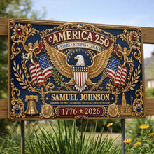 Load image into Gallery viewer, Personalized Metal Sign USA Eagle Liberty Bell Custom Gift