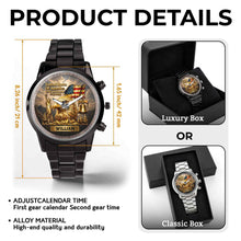 Load image into Gallery viewer, Personalized Men's Watch Custom Name Eagle US Flag Gift for Dad