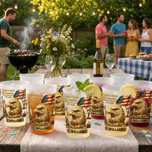 Load image into Gallery viewer, Personalized Frosted Cups USA Flag Custom Name Gift Idea