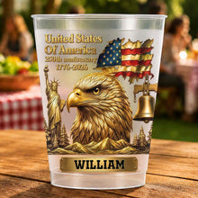 Load image into Gallery viewer, Personalized Frosted Cups USA Flag Custom Name Gift Idea