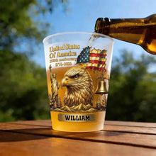 Load image into Gallery viewer, Personalized Frosted Cups USA Flag Custom Name Gift Idea
