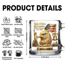 Load image into Gallery viewer, Personalized 250th Anniversary Glass Mug Custom Name Gift for Dad