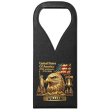 Load image into Gallery viewer, Personalized Leather Wine Bag Custom Name Gift for Dad 4th of July