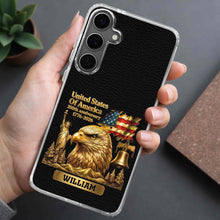 Load image into Gallery viewer, Personalized Clear Phone Case USA Eagle Custom Name Gift