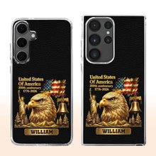 Load image into Gallery viewer, Personalized Clear Phone Case USA Eagle Custom Name Gift