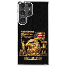 Load image into Gallery viewer, Personalized Clear Phone Case USA Eagle Custom Name Gift