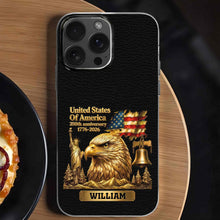 Load image into Gallery viewer, Personalized Clear Phone Case USA Eagle Custom Name Gift