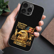 Load image into Gallery viewer, Personalized Clear Phone Case USA Eagle Custom Name Gift