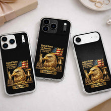 Load image into Gallery viewer, Personalized Clear Phone Case USA Eagle Custom Name Gift