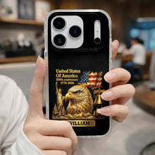 Load image into Gallery viewer, Personalized Clear Phone Case USA Eagle Custom Name Gift