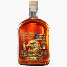 Load image into Gallery viewer, Personalized Whiskey Bottle Custom Name Gift for Dad 4th of July