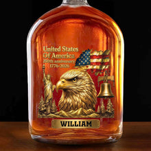Load image into Gallery viewer, Personalized Whiskey Bottle Custom Name Gift for Dad 4th of July