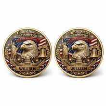 Load image into Gallery viewer, Personalized Commemorative Coin Custom Name Gift for Dad - 4th of July Keepsake