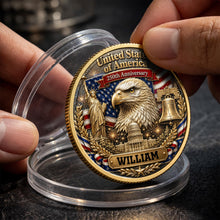 Load image into Gallery viewer, Personalized Commemorative Coin Custom Name Gift for Dad - 4th of July Keepsake