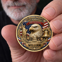 Load image into Gallery viewer, Personalized Commemorative Coin Custom Name Gift for Dad - 4th of July Keepsake