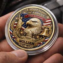 Load image into Gallery viewer, Personalized Commemorative Coin Custom Name Gift for Dad - 4th of July Keepsake