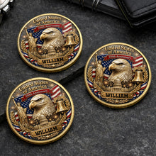 Load image into Gallery viewer, Personalized Commemorative Coin Custom Name Gift for Dad - 4th of July Keepsake