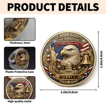 Load image into Gallery viewer, Personalized Commemorative Coin Custom Name Gift for Dad - 4th of July Keepsake