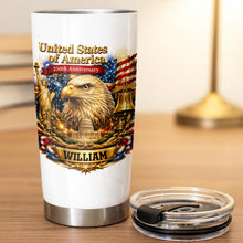 Load image into Gallery viewer, Personalized 20oz Stainless Steel Tumbler American Flag Gift for Dad
