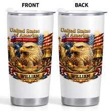 Load image into Gallery viewer, Personalized 20oz Stainless Steel Tumbler American Flag Gift for Dad