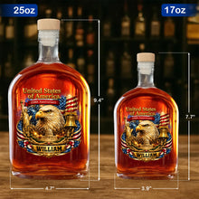 Load image into Gallery viewer, Personalized Whiskey Bottle with Eagle Liberty Bell Design Gift for Dad