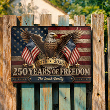Load image into Gallery viewer, Personalized Bald Eagle Metal Sign Custom Family Name Gift
