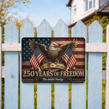 Load image into Gallery viewer, Personalized Bald Eagle Metal Sign Custom Family Name Gift