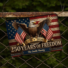 Load image into Gallery viewer, Personalized Bald Eagle Metal Sign Custom Family Name Gift