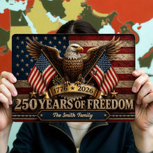 Load image into Gallery viewer, Personalized Bald Eagle Metal Sign Custom Family Name Gift