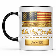 Load image into Gallery viewer, Personalized Ceramic Accent Mug Custom Name American Flag Gift for Dad