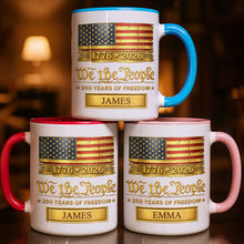 Load image into Gallery viewer, Personalized Ceramic Accent Mug Custom Name American Flag Gift for Dad