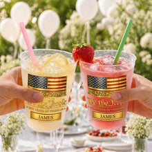 Load image into Gallery viewer, Personalized American Flag Frosted Cups Custom Name Gift