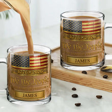 Load image into Gallery viewer, Personalized 11oz Glass Mug USA Flag Gift for Dad - 4th of July