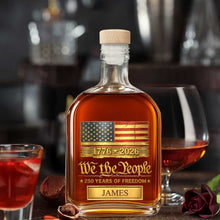 Load image into Gallery viewer, Personalized Whiskey Bottle American Flag Custom Gift for Dad