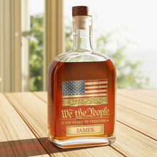 Load image into Gallery viewer, Personalized Whiskey Bottle American Flag Custom Gift for Dad