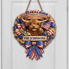 Load image into Gallery viewer, Personalized Custom Shaped Wood Sign USA Flag Gift for Family