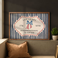 Load image into Gallery viewer, Personalized 4th of July Family Poster Custom Name Decor